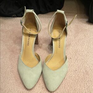 Lucky Brand Women's soft pastel green Ankle Strap Heels